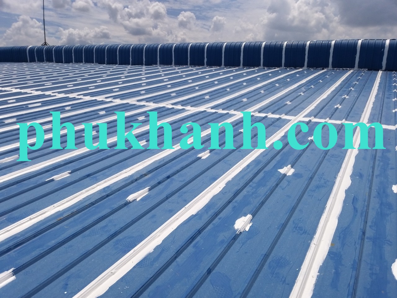 THI CÔNG CHỐNG DỘT MÁI TÔN NHÀ XƯỞNG CÔNG TY TNHH CHUTEX INTERNATIONAL (LONG AN)